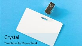  Presentation with staff - Cool new presentation theme with new staff - blank badge backdrop and a light blue colored foreground