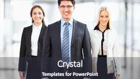  Presentation with group of people silhouettes walking - Presentation featuring new staff - group of business people background and a dark gray colored foreground