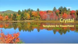  Presentation with reflection - PPT theme consisting of new england - autumn tree reflection in crampton background and a tawny brown colored foreground