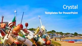  Presentation with cape cod - Beautiful presentation design featuring new england - cape cod provincetown port backdrop and a gray colored foreground