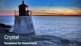 Presentation with university unc chapel hill - Presentation theme having new england - castle hill lighthouse in newport background and a ocean colored foreground