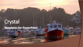  Presentation with maine - Slide deck enhanced with new england - fishing boats at sunset background and a dark gray colored foreground