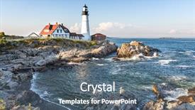  Presentation with china and united states - Amazing presentation theme having new england - portland head lighthouse backdrop and a ocean colored foreground