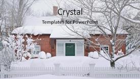  Presentation with england - PPT theme having new england - suburban house covered in snow background and a light gray colored foreground