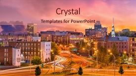  Presentation with skyline - Colorful PPT layouts enhanced with new england - worcester massachusetts usa downtown skyline backdrop and a coral colored foreground