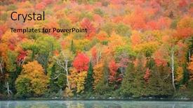  Presentation with vote england - Presentation theme consisting of new england autumn tree reflections background and a coral colored foreground