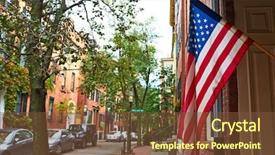  Presentation with patriots - PPT theme with new england patriots - street at beacon hill neighborhood background and a  colored foreground
