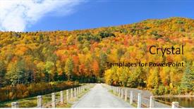  Presentation with autumn - Colorful slide set enhanced with new england scenery - countryside panorama view of stowe backdrop and a gold colored foreground