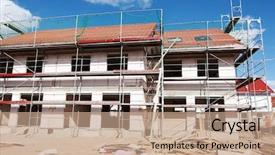  Presentation with family new born - Beautiful slides featuring new family house under construction backdrop and a coral colored foreground