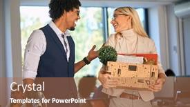  Presentation with collective - Slide set enhanced with new-female-colleague-welcomed background and a coral colored foreground