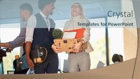  Presentation with collective - Presentation theme consisting of new-female-colleague-welcomed background and a light blue colored foreground