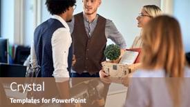  Presentation with collective - Colorful theme enhanced with new-female-colleague-welcomed backdrop and a coral colored foreground