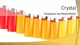  Presentation with bright colorful candy isolated - PPT theme with new fire safety - colorful lighters isolated on white background and a white colored foreground
