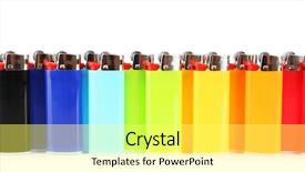  Presentation with fire safety - Amazing theme having new fire safety - colorful lighters isolated on white backdrop and a white colored foreground