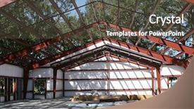  Presentation with steel building - Slides consisting of new fire safety - steel framed building under construction background and a tawny brown colored foreground