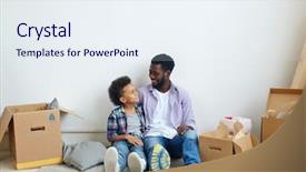  Presentation with rest - PPT theme with new flat after relocation background and a sky blue colored foreground