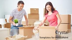  Presentation with happy new year 2022 - Cool new presentation with new flat and unpacking box backdrop and a lemonade colored foreground