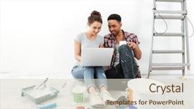  Presentation with computer repair - PPT layouts enhanced with new flat makes repair background and a lemonade colored foreground