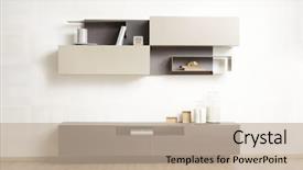  Presentation with furniture - Slide set enhanced with new furniture line modern design background and a mint green colored foreground