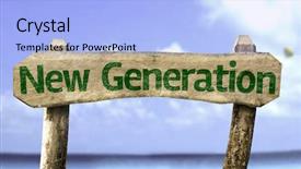  Presentation with generation - Theme featuring new generation sign background and a light blue colored foreground