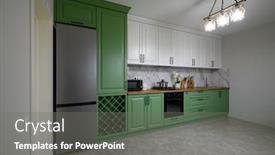  Presentation with renovation - Slides with new-green-colored-modern-well background and a gray colored foreground