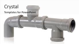  Presentation with drain - Slide deck having new grey drain pipe isolated background and a white colored foreground
