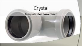  Presentation with drain - Amazing PPT theme having sewer system - new grey drain pipe isolated backdrop and a white colored foreground