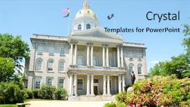 Presentation with capitol - PPT theme consisting of new hampshire state house capitol background and a light blue colored foreground