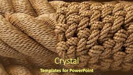  Presentation with rope - Cool new slide deck with new-handmade-knotted-rope-close backdrop and a tawny brown colored foreground