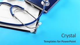  Presentation with workplace - Amazing PPT layouts having doctor workplace close up backdrop and a cyan colored foreground