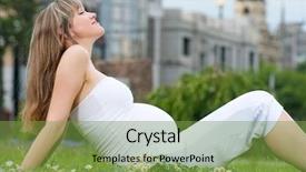  Presentation with park - Cool new PPT theme with happy pregnant woman backdrop and a seafoam green colored foreground