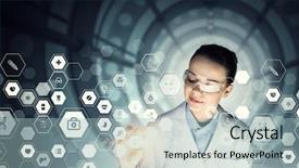  Presentation with health innovation - Slide deck having innovation health - innovative technologies in medicine mixed background and a light blue colored foreground