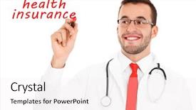  Presentation with writing - Theme featuring happy doctor writing on board background and a white colored foreground