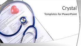  Presentation with medical business - Slide deck having business health blue - stethoscope with medical history background and a white colored foreground