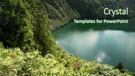  Presentation with azores islands - Colorful presentation design enhanced with new heaven new earth - azores lake of sao goncalo backdrop and a  colored foreground