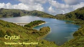  Presentation with smokey mountain - PPT theme featuring new heaven new earth - azores mountain lake background and a  colored foreground