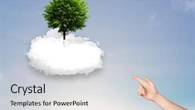  Presentation with green tree - Amazing slide set having new heaven new earth - hand pointing at a green backdrop and a  colored foreground