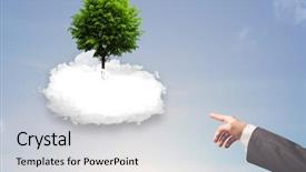  Presentation with green tree - Beautiful slides featuring new heaven new earth - hand pointing at a green backdrop and a  colored foreground