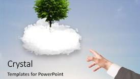  Presentation with green tree - Cool new presentation with new heaven new earth - hand pointing at a green backdrop and a  colored foreground