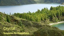  Presentation with azores islands - Colorful slide deck enhanced with new heaven new earth - lagoa do fogo in azores backdrop and a tawny brown colored foreground