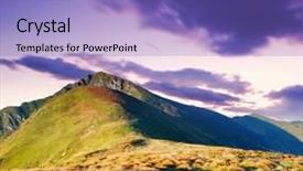  Presentation with dawn - PPT theme having new heaven new earth - mountain landscape with the cloudy background and a light blue colored foreground