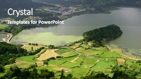  Presentation with rustic lake purple - Colorful presentation design enhanced with new heaven new earth - seven lake in azores backdrop and a gray colored foreground
