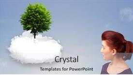  Presentation with tree sky trees green - Presentation design featuring new heaven new earth - young girl pointing background and a  colored foreground