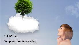  Presentation with tree sky trees green - Cool new theme with new heaven new earth - young girl pointing backdrop and a  colored foreground