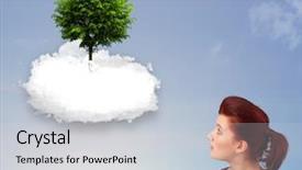  Presentation with tree sky trees green - Amazing PPT theme having family camping and cooking sausages backdrop and a tawny brown colored foreground