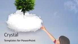  Presentation with green earth - Beautiful slide deck featuring new heaven new earth - young girl pointing backdrop and a  colored foreground