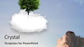  Presentation with green tree - Slide deck featuring new heaven new earth - young girl pointing background and a  colored foreground