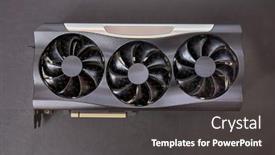  Presentation with hardware computer - Presentation design consisting of new-high-end-graphics-card background and a dark gray colored foreground