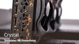  Presentation with hardware computer - Presentation theme featuring new-high-end-graphics-card background and a tawny brown colored foreground