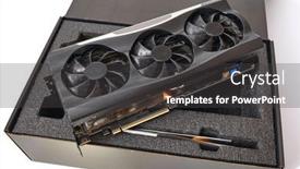  Presentation with computer hardware - Slide deck consisting of new-high-end-graphics-card background and a dark gray colored foreground